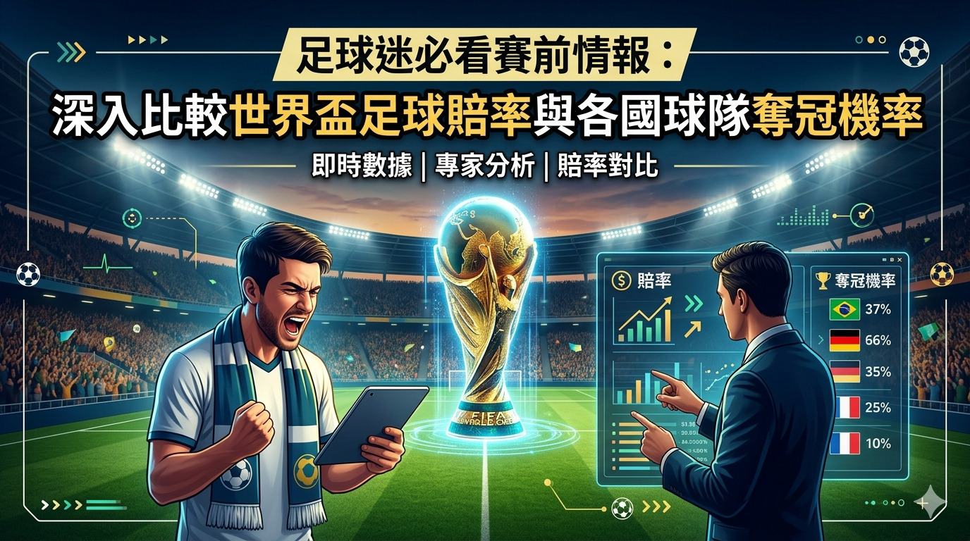 足球迷必看賽前情報：深入比較世界盃足球賠率與各國球隊奪冠機率